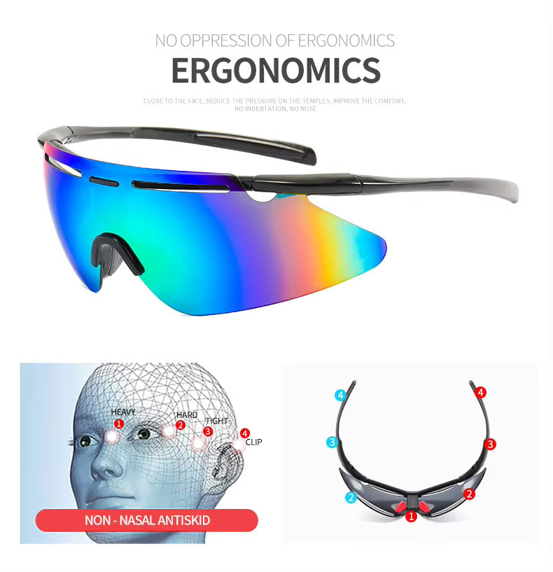 HUVORA | Grip Master | Rimless Wraparound Sports Sunglasses